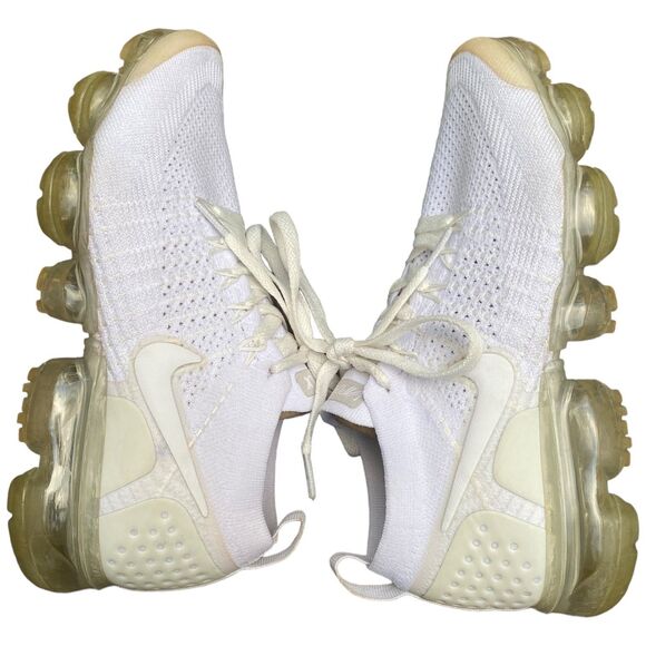 Nike Air Vapormax FlyKnit 2 Women's size 8 triple White Pure Running Shoes - Picture 9 of 12